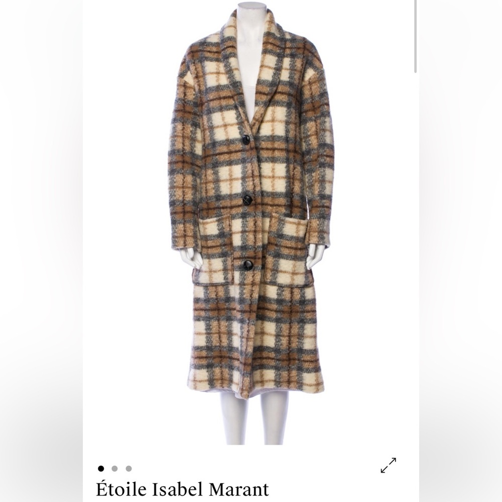 Isabel Marant Etoile Long Wool Plaid Gabriel Coat XS